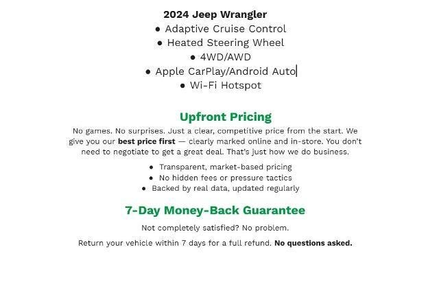 2024 Jeep Wrangler Sahara 4 Door 4x4