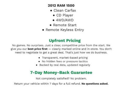 2012 RAM 1500 4WD Quad Cab 140.5 Big Horn