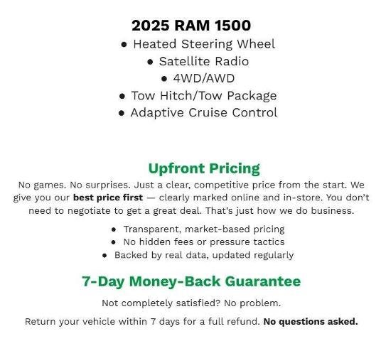 2025 RAM 1500 Big Horn 4x4 Crew Cab 5'7 Box
