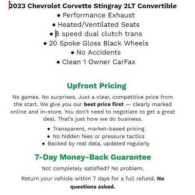 2023 Chevrolet Corvette Stingray 2dr Stingray Conv w/2LT