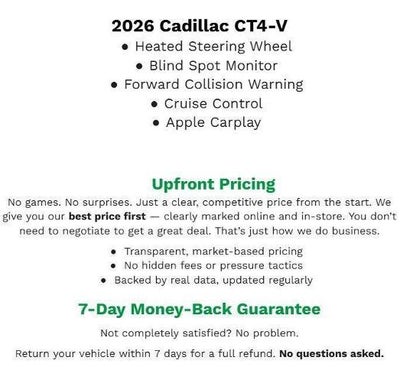 2026 Cadillac CT4-V 4dr Sdn Blackwing