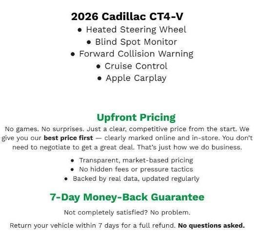 2026 Cadillac CT4-V 4dr Sdn Blackwing