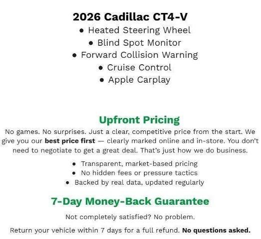 2026 Cadillac CT4-V 4dr Sdn Blackwing