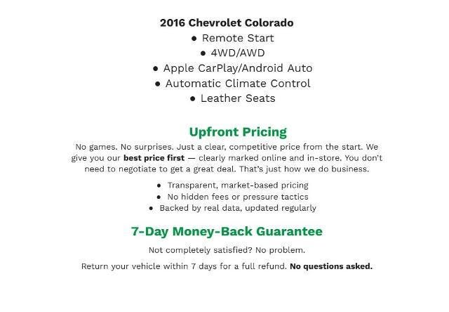 2016 Chevrolet Colorado 4WD Crew Cab 128.3 LT