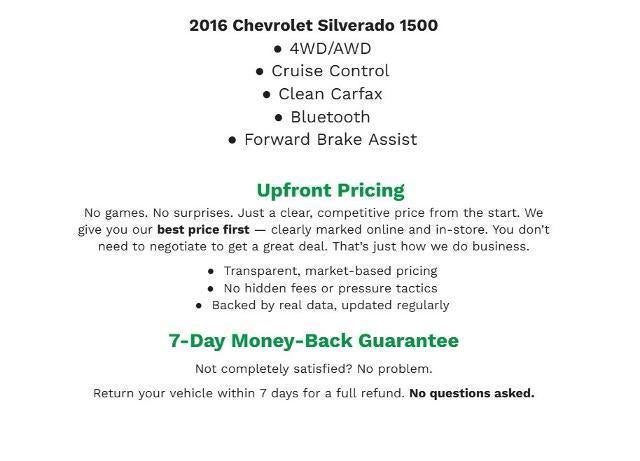 2016 Chevrolet Silverado 1500 4WD Reg Cab 119.0 Work Truck