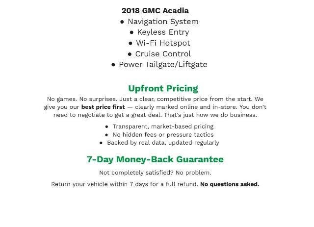 2018 GMC Acadia FWD 4dr SLT w/SLT-1