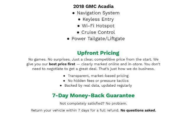 2018 GMC Acadia FWD 4dr SLT w/SLT-1