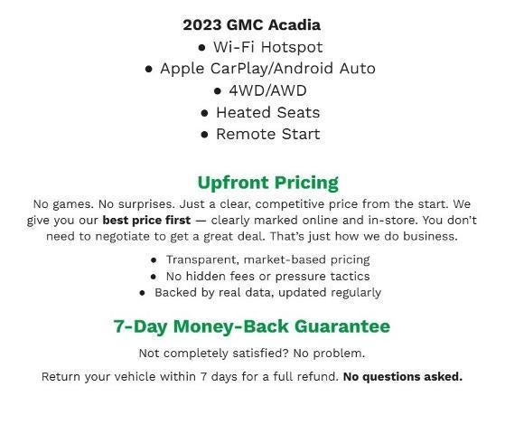 2023 GMC Acadia AWD 4dr SLE