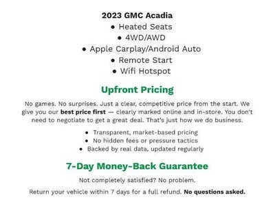 2023 GMC Acadia AWD 4dr SLE