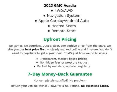 2023 GMC Acadia AWD 4dr SLE