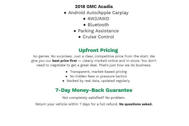 2018 GMC Acadia AWD 4dr SLE w/SLE-2