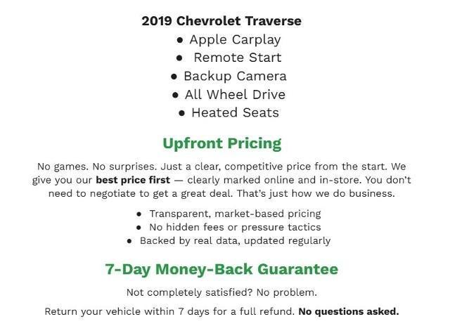 2019 Chevrolet Traverse AWD 4dr LT Cloth w/1LT
