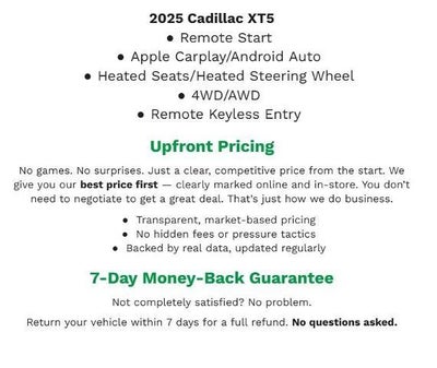 2025 Cadillac XT5 AWD 4dr Premium Luxury