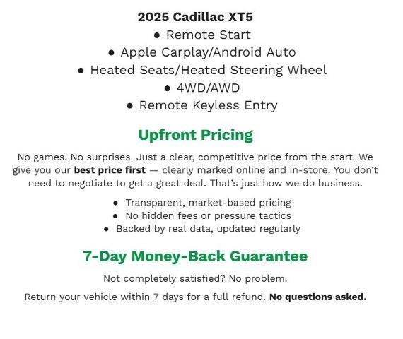 2025 Cadillac XT5 AWD 4dr Premium Luxury