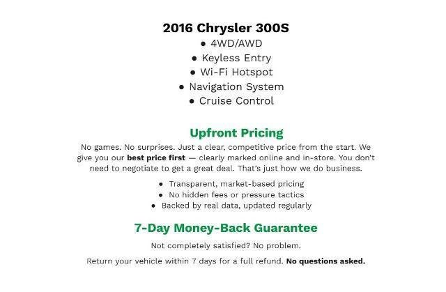 2016 Chrysler 300 4dr Sdn 300S AWD