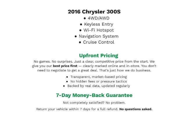 2016 Chrysler 300 4dr Sdn 300S AWD