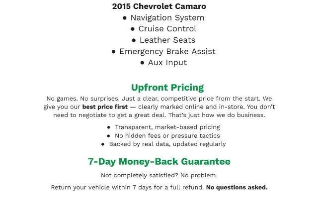 2015 Chevrolet Camaro 2dr Conv LT w/2LT