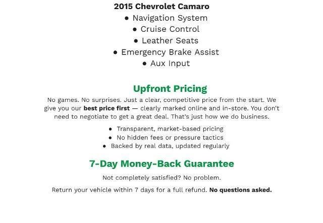 2015 Chevrolet Camaro 2dr Conv LT w/2LT