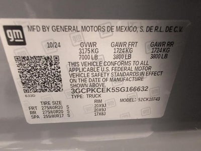 2025 Chevrolet Silverado 1500 4WD Crew Cab 147 Custom Trail Boss