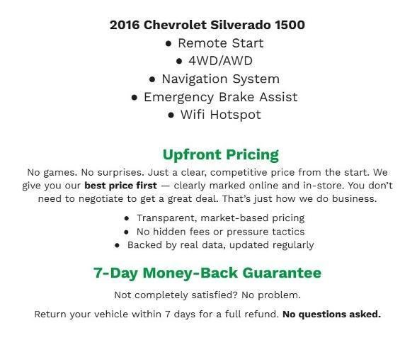 2016 Chevrolet Silverado 1500 4WD Crew Cab 143.5 LT w/2LT