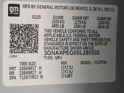 2025 Chevrolet Equinox AWD 4dr LT w/2LT