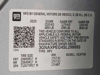 2025 Chevrolet Equinox AWD 4dr LT w/2LT