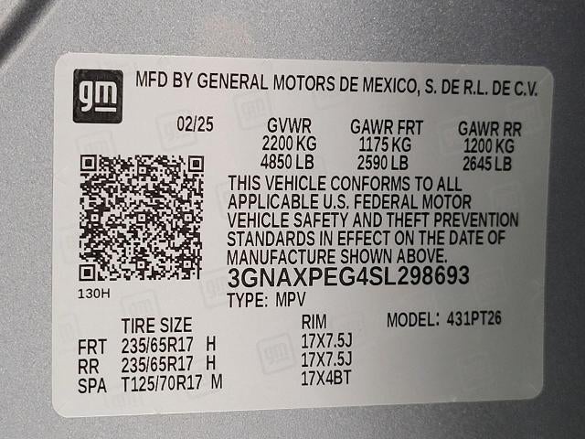 2025 Chevrolet Equinox AWD 4dr LT w/2LT