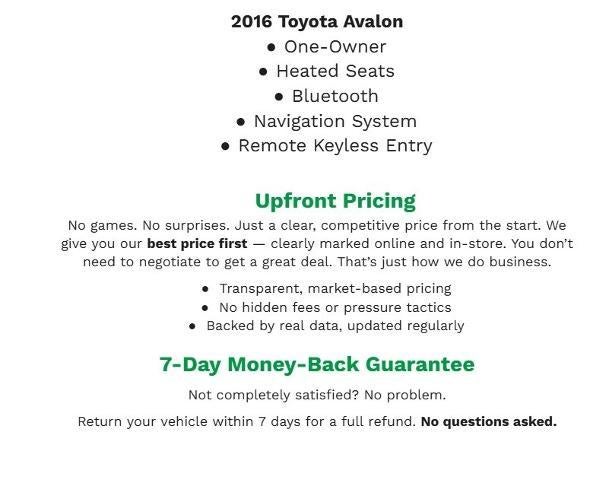 2016 Toyota Avalon 4dr Sdn Limited