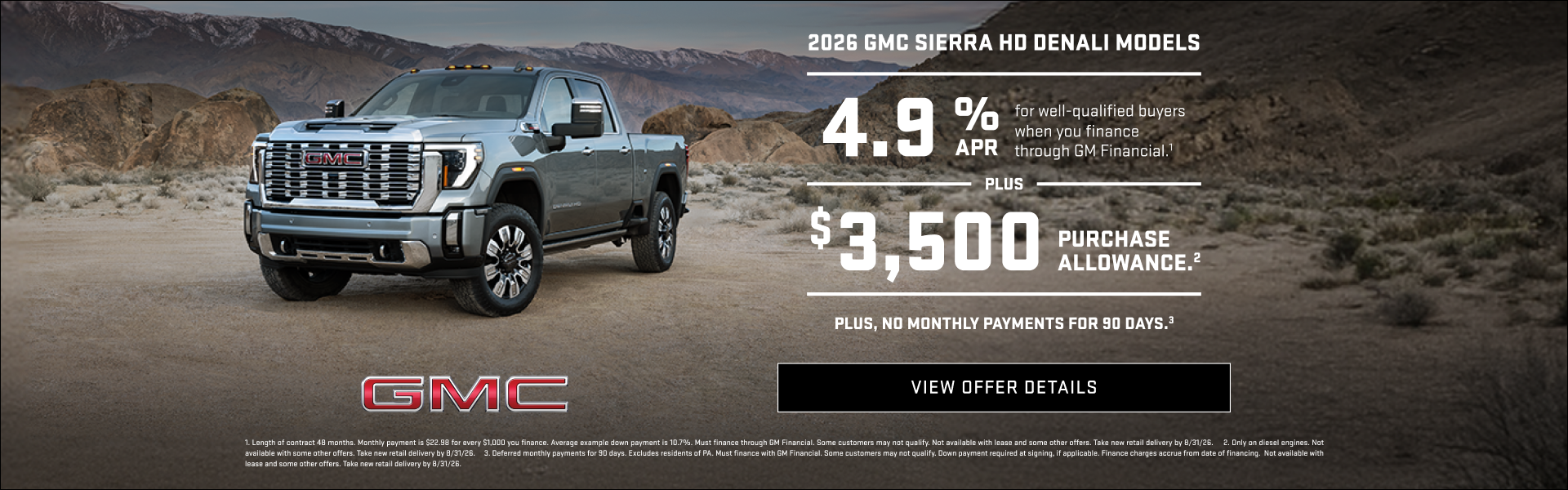 4.9% APR for well-qualified buyers when you finance through GM Financial.1

Plus, $3,500 PURCHASE...